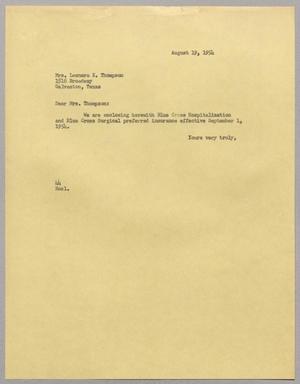 [Letter from A. H. Blackshear, Jr., to Mrs. Leonora K. Thompson, August 19, 1954]