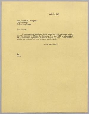 [Letter from A. H. Blackshear, Jr. to Mrs. E. R. Thompson, July 1, 1955]