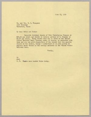 [Letter from I. H. Kempner to Dr. and Mrs. E. R. Thompson, June 25, 1956]