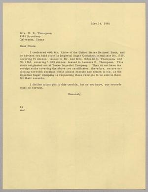 [Letter from A. H. Blackshear, Jr. to Mrs. E. R. Thompson, May 14, 1956]