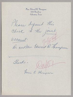 [Handwritten Letter from Mrs. E. R. Thompson, 1956]