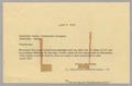 Primary view of [Letter from H. S. Block to Needville Cotton Warehouse Company, April 9, 1960]