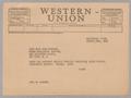 Letter: [Telegram from D. W. Kempner to Mary Jean Kempner, August 30, 1949]