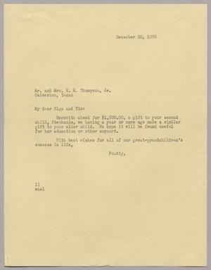 [Letter from I. H. Kempner to Mr. and Mrs. E. R. Thompson, Jr., December 23, 1965]