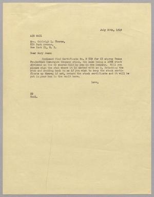 [Letter from D. W. Kempner to Mrs. Oakleigh L. Thorne, July 20, 1949]