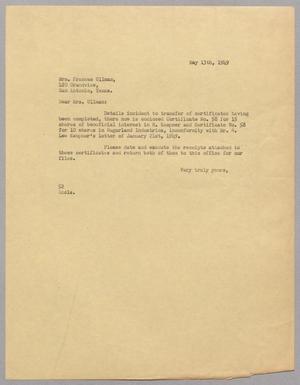 Primary view of object titled '[Letter from A. H. Blackshear, Jr. to Mrs. Frances Ullman, May 13, 1949]'.