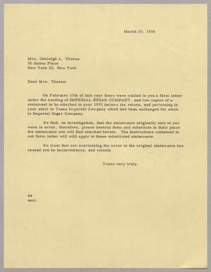 [Letter from A. H. Blackshear, Jr. to Mrs. Oakleigh L. Thorne, March 20, 1956]