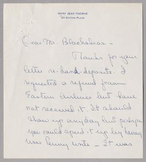 [Handwritten Letter from Mary Jean Thorne to A. H. Blackshear, Jr., 1957]