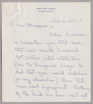 [Handwritten Letter from Mary Jean Thorne to I. H. Kempner, February 19, 1957]
