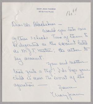 [Handwritten Letter from Mary Jean Throne to A. H. Blackshear, Jr., February,1957]