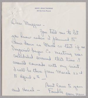 [Handwritten Letter from Mary Jean Throne to I. H. Kempner, February 2, 1957]