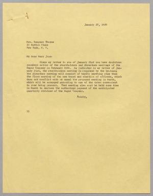 [Letter from I. H. Kempner to Mrs. Kempner Thorne, January 27, 1959]