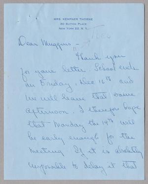 [Handwritten Letter from Mary Jean Kempner to I. H. Kempner, November 1960]