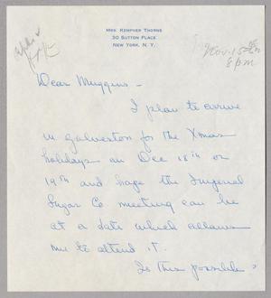[Handwritten Letter from Mary Jean Thorne to I. H. Kempner, November 15, 1963]