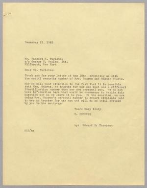 [Letter from Edward R. Thompson to Vincent N. Turletes, December 23, 1963]