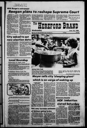 The Hereford Brand (Hereford, Tex.), Vol. 85, No. 246, Ed. 1 Wednesday, June 18, 1986