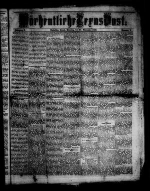 Primary view of object titled 'Wöchentliche Texas Post. (Galveston, Tex.), Vol. 2, No. 5, Ed. 1 Sunday, November 27, 1870'.