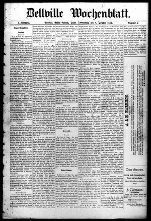 Bellville Wochenblatt. (Bellville, Tex.), Vol. 1, No. 4, Ed. 1 Thursday, October 8, 1891