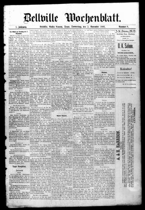 Bellville Wochenblatt. (Bellville, Tex.), Vol. 1, No. 8, Ed. 1 Thursday, November 5, 1891
