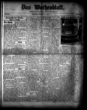 Das Wochenblatt. (Austin, Tex.), Vol. 6, No. 44, Ed. 1 Wednesday, June 2, 1915