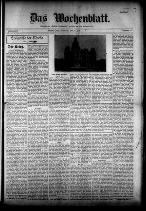 Das Wochenblatt. (Austin, Tex.), Vol. 6, No. 52, Ed. 1 Wednesday, July 28, 1915