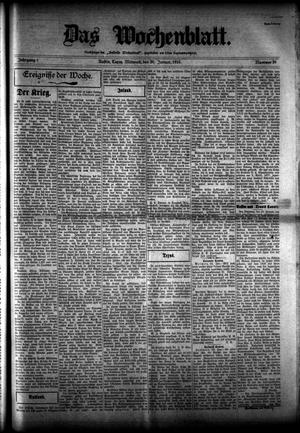 Das Wochenblatt. (Austin, Tex.), Vol. 7, No. 26, Ed. 1 Wednesday, January 26, 1916