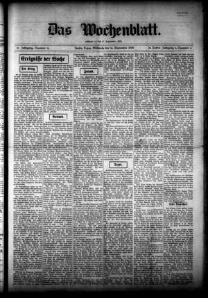 Das Wochenblatt. (Austin, Tex.), Vol. 8, No. 8, Ed. 1 Wednesday, September 20, 1916