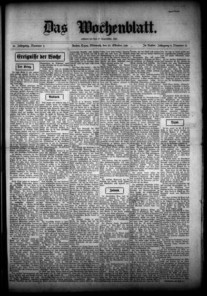 Das Wochenblatt. (Austin, Tex.), Vol. 8, No. 13, Ed. 1 Wednesday, October 25, 1916