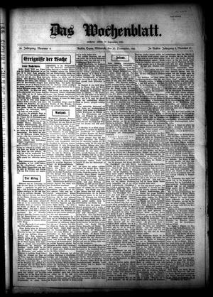 Das Wochenblatt. (Austin, Tex.), Vol. 8, No. 17, Ed. 1 Wednesday, November 22, 1916