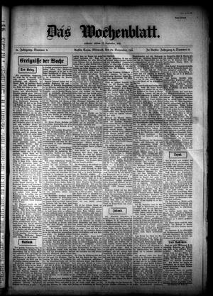 Das Wochenblatt. (Austin, Tex.), Vol. 8, No. 18, Ed. 1 Wednesday, November 29, 1916