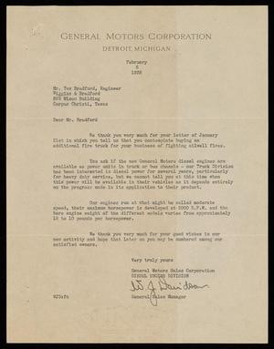 Primary view of object titled '[Letter from W. J. Davidson to Alex Bradford, February 5, 1938]'.