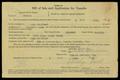 Primary view of [Bill of Sale for a 1935 Chevrolet Panel Truck]
