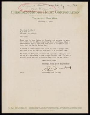 [Letter from D. S. Brisbin to Alex Bradford, December 14, 1944]