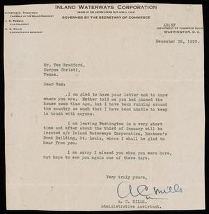 [Letter from A. C. Mills to Alex Bradford - December 28, 1939]