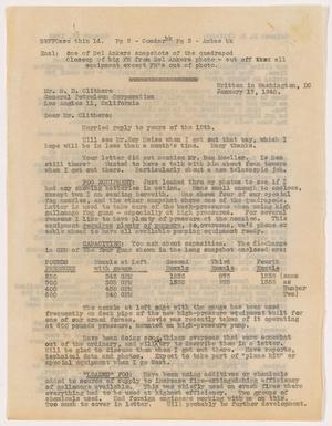 [Letter from Alex Bradford to S. D. Clithero - January 17, 1945]