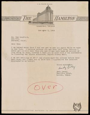 [Correspondence Between Andy Lacey and Alex Bradford - November 1944]