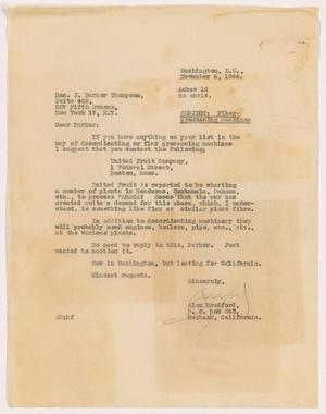 Primary view of object titled '[Letter from Alex Bradford to J. Parker Thompson - November 6, 1944]'.