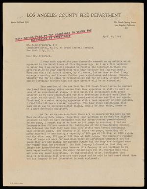[Letter from Joseph J. Davis to Alex Bradford - April 6, 1944]