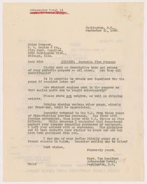 Primary view of object titled '[Letter from Alex Bradford to Colonel J. G. O'Rielly - October 14, 1943]'.