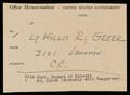 Primary view of [Contact Card for W R. Greer]