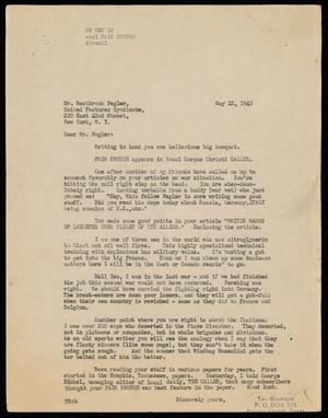 Primary view of object titled '[Letter from Alex Bradford to Westbrook Pegler - May 12, 1940]'.