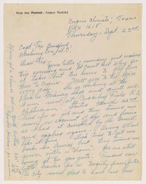Primary view of object titled '[Letter from Ray Starner to Alex Bradford, September 25, 1944]'.