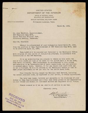 Primary view of object titled '[Letter from R. A. Livingston to Alex Bradford - March 28, 1935]'.