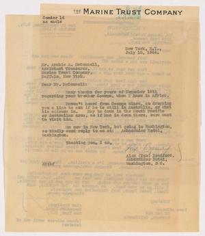 Primary view of object titled '[Correspondence Between Archie A. McConnell and Alex Bradford, 1944-1945]'.