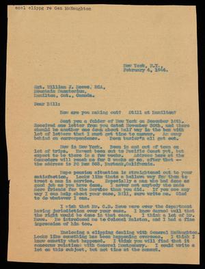 [Letter from Alex Bradford to William J. Moses - February 4, 1944]
