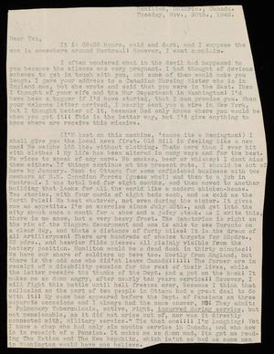 [Letter from Bill Moses to Alex Bradford - November 30, 1943]