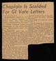 Primary view of [Clipping: Chaplain Is Scolded For GI Vote Letters #2]