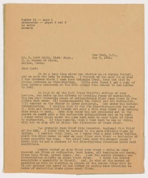 [Letter from Alex Bradford to G. Mort Kintz - May 2, 1944]