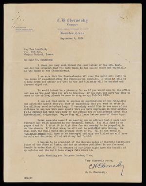 Primary view of object titled '[Letter from C. H. Chernosky to Alex Bradford - September 5, 1939]'.