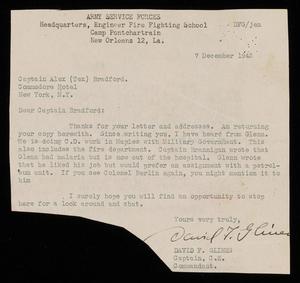 [Letter from David F. Glines to Alex Bradford - December 7, 1943]